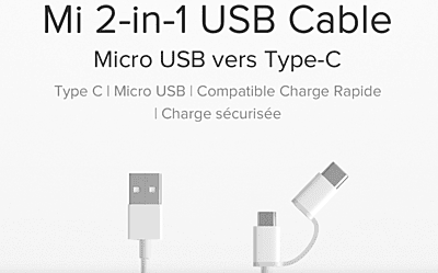 Mi 2-In-1 USB Cable (Micro USB To Type C) 100cm