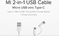 Mi 2-In-1 USB Cable (Micro USB To Type C) 30cm