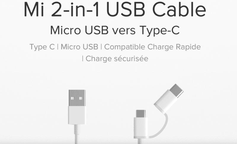 Mi 2-In-1 USB Cable (Micro USB To Type C) 30cm